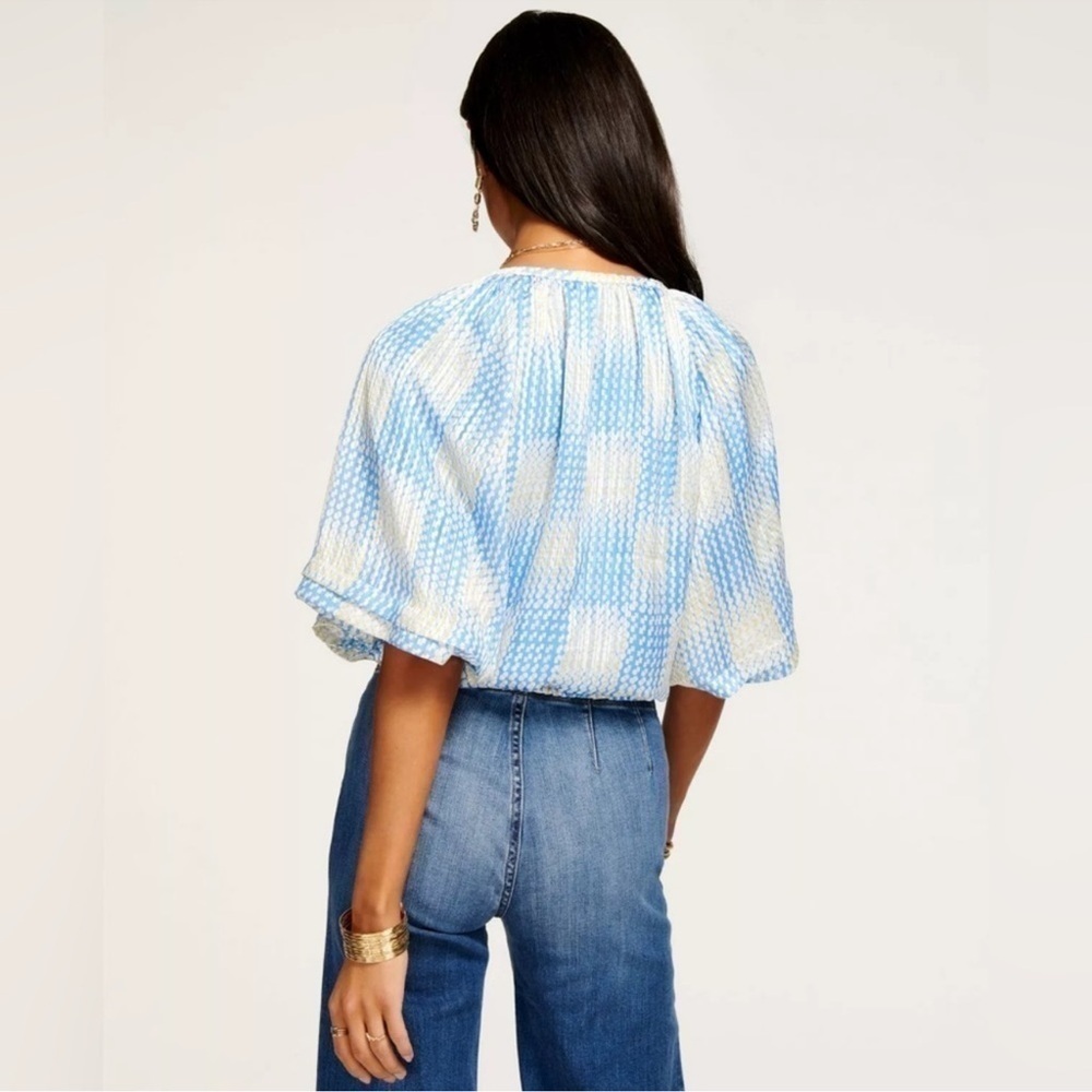 NWT Ramy Brook Printed‎ Elise Top Daffodil Combo Size M Blouse - Picture 3 of 9